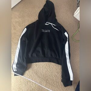 Forever 21 Black Hoodie with White Drawstrings